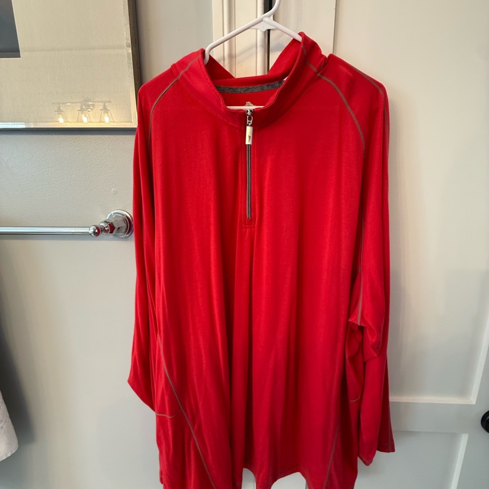 Tommy Bahama Vibrant Red Quarter-Zip Pullover